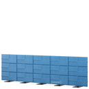 USM Privacy Panels Akustikwand, 3,75 m (5 Elemente), 1,09 m (3 Elemente), Blau