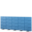 USM Privacy Panels Akustikwand, 3,75 m (5 Elemente), 1,44 m (4 Elemente), Blau