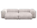 Two Seat Sofa L, Velvet - Light grey