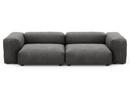 Two Seat Sofa M, Cord velours - Dark grey