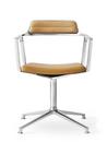 Swivel Chair, Leder Sand, Poliert