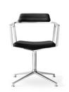 Swivel Chair, Leder schwarz, Poliert