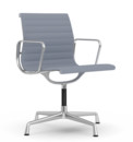 Aluminium Chair EA 103 / EA 104, EA 103 - nicht drehbar, Dunkelblau / elfenbein, Poliert