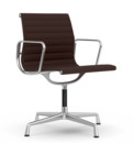 Aluminium Chair EA 103 / EA 104, EA 103 - nicht drehbar, Kastanie / moorbraun, Poliert