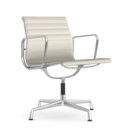 Aluminium Chair EA 107 / EA 108, EA 107 - nicht drehbar, Poliert, Leder Premium F, Snow