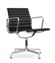 Aluminium Chair EA 107 / EA 108, EA 108 - drehbar, Verchromt, Leder, Nero