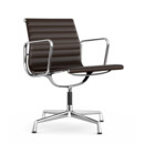 Aluminium Chair EA 107 / EA 108, EA 107 - nicht drehbar, Verchromt, Leder Premium F, Kastanie