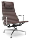 Aluminium Chair EA 124, Poliert, Leder, Kastanie