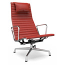 Aluminium Chair EA 124, Poliert, Leder Premium F, Rot