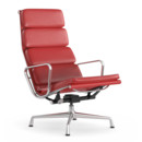 Soft Pad Chair EA 222, Untergestell poliert, Leder Premium F rot, Plano poppy red