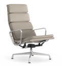 Soft Pad Chair EA 222, Untergestell poliert, Leder Standard sand, Plano mauve grau