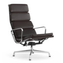 Soft Pad Chair EA 222, Untergestell verchromt, Leder Premium F chocolate, Plano braun