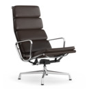 Soft Pad Chair EA 222, Untergestell verchromt, Leder Premium F kastanie, Plano braun