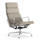 Soft Pad Chair EA 222, Untergestell verchromt, Leder Premium F sand, Plano mauve grau
