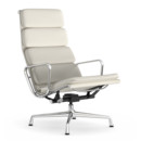Soft Pad Chair EA 222, Untergestell verchromt, Leder Premium F snow, Plano weiß