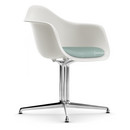 Eames Plastic Armchair RE DAL, Weiß, Mit Sitzpolster, Eisblau / elfenbein