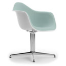 Eames Plastic Armchair RE DAL, Cotton white, Mit Vollpolsterung, Eisblau / elfenbein