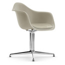 Eames Plastic Armchair RE DAL, Kieselstein, Mit Sitzpolster, Warmgrey / elfenbein