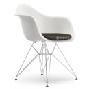 DAR, Weiß, Mit Sitzpolster, Warmgrey / moorbraun, Standardhöhe - 43 cm, Verchromt
