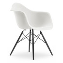 Eames Plastic Armchair RE DAW, Weiß, Ohne Polsterung, Ohne Polsterung, Standardhöhe - 43 cm, Ahorn schwarz