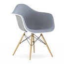 Details Vitra DAW DAW, Mauve grau, Mit Vollpolsterung, Dunkelblau / elfenbein, Standardhöhe - 43 cm, Ahorn gelblich