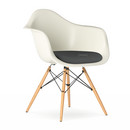 Details Vitra DAW DAW, Crème, Mit Sitzpolster, Dunkelgrau, Standardhöhe - 43 cm, Esche honigfarben