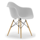 Eames Plastic Armchair RE DAW, Cotton white, Ohne Polsterung, Ohne Polsterung, Standardhöhe - 43 cm, Ahorn gelblich