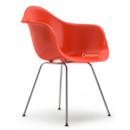 Eames Plastic Armchair RE DAX, Rot (poppy red), Ohne Polsterung, Ohne Polsterung, Standardhöhe - 43 cm, Verchromt