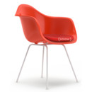 DAX, Rot (poppy red), Mit Sitzpolster, Koralle / Poppy red, Standardhöhe - 43 cm, Beschichtet weiß