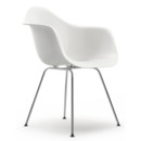Eames Plastic Armchair RE DAX, Weiß, Ohne Polsterung, Ohne Polsterung, Standardhöhe - 43 cm, Verchromt