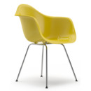 Eames Plastic Armchair RE DAX, Senf, Ohne Polsterung, Ohne Polsterung, Standardhöhe - 43 cm, Verchromt