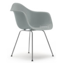 Eames Plastic Armchair RE DAX, Hellgrau, Ohne Polsterung, Ohne Polsterung, Standardhöhe - 43 cm, Verchromt