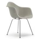 Eames Plastic Armchair RE DAX, Kieselstein, Ohne Polsterung, Ohne Polsterung, Standardhöhe - 43 cm, Verchromt