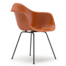 Eames Plastic Armchair RE DAX, Rostorange, Ohne Polsterung, Ohne Polsterung, Standardhöhe - 43 cm, Beschichtet basic dark