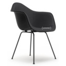 Eames Plastic Armchair RE DAX, Tiefschwarz, Mit Vollpolsterung, Dunkelgrau, Standardhöhe - 43 cm, Beschichtet basic dark