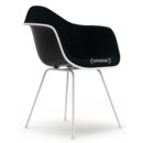 Eames Plastic Armchair RE DAX, Tiefschwarz, Mit Vollpolsterung, Nero, Standardhöhe - 43 cm, Beschichtet weiß