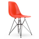 Eames Plastic Side Chair RE DSR, Rot (poppy red), Ohne Polsterung, Ohne Polsterung, Standardhöhe - 43 cm, Beschichtet basic dark