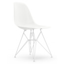 Eames Plastic Side Chair RE DSR, Weiß, Ohne Polsterung, Ohne Polsterung, Standardhöhe - 43 cm, Beschichtet weiß