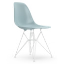 Eames Plastic Side Chair RE DSR, Eisgrau, Ohne Polsterung, Ohne Polsterung, Standardhöhe - 43 cm, Beschichtet weiß