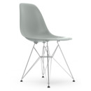 Eames Plastic Side Chair RE DSR, Hellgrau, Ohne Polsterung, Ohne Polsterung, Standardhöhe - 43 cm, Verchromt