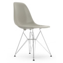 Eames Plastic Side Chair RE DSR, Kieselstein, Ohne Polsterung, Ohne Polsterung, Standardhöhe - 43 cm, Verchromt