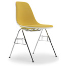 Eames Plastic Side Chair RE DSS, Citron, Mit Vollpolsterung, Yellow / elfenbein, Mit Reihenverbindung (DSS)