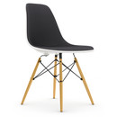 Details Vitra DSW DSW, Weiß, Mit Vollpolsterung, Dunkelgrau, Standardhöhe - 43 cm, Ahorn gelblich