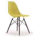 Eames Plastic Side Chair RE DSW, Citron, Ohne Polsterung, Ohne Polsterung, Standardhöhe - 43 cm, Ahorn dunkel