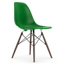 Eames Plastic Side Chair RE DSW, Grün non-RE, Ohne Polsterung, Ohne Polsterung, Standardhöhe - 43 cm, Ahorn dunkel