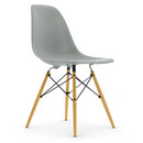 Eames Plastic Side Chair RE DSW, Hellgrau, Ohne Polsterung, Ohne Polsterung, Standardhöhe - 43 cm, Ahorn gelblich