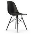 Eames Plastic Side Chair RE DSW, Tiefschwarz, Ohne Polsterung, Ohne Polsterung, Standardhöhe - 43 cm, Ahorn schwarz