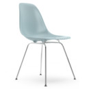 Eames Plastic Side Chair RE DSX, Eisgrau, Ohne Polsterung, Ohne Polsterung, Standardhöhe - 43 cm, Verchromt