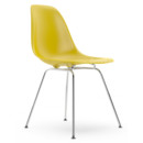 Eames Plastic Side Chair RE DSX, Senf, Ohne Polsterung, Ohne Polsterung, Standardhöhe - 43 cm, Verchromt