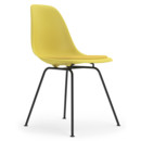 Eames Plastic Side Chair RE DSX, Citron, Mit Sitzpolster, Yellow / elfenbein, Standardhöhe - 43 cm, Beschichtet basic dark